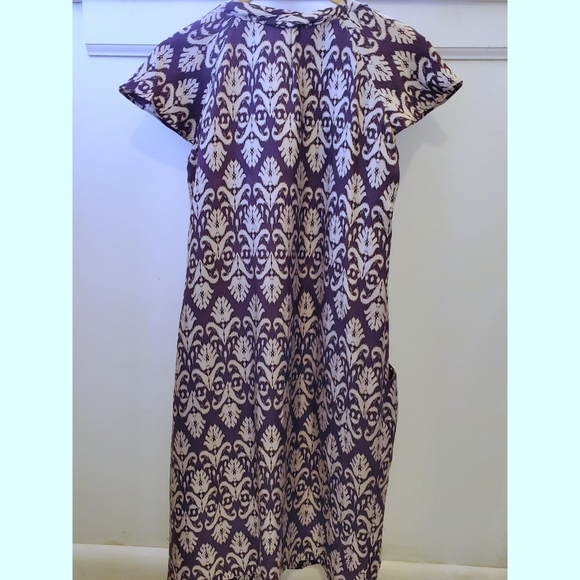 Kew Damask Pattern Dress Purple & Gray Size Medium - Picture 2 of 6